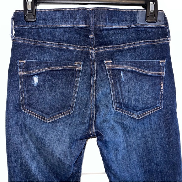 Express Dark Wash Ripped Mid Rise Legging - Picture 5 of 7